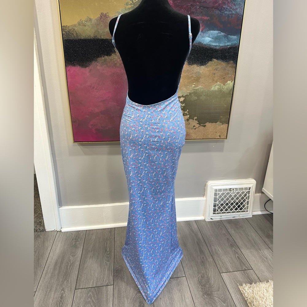 Floral Blue Maxi Skirt
